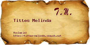 Tittes Melinda névjegykártya